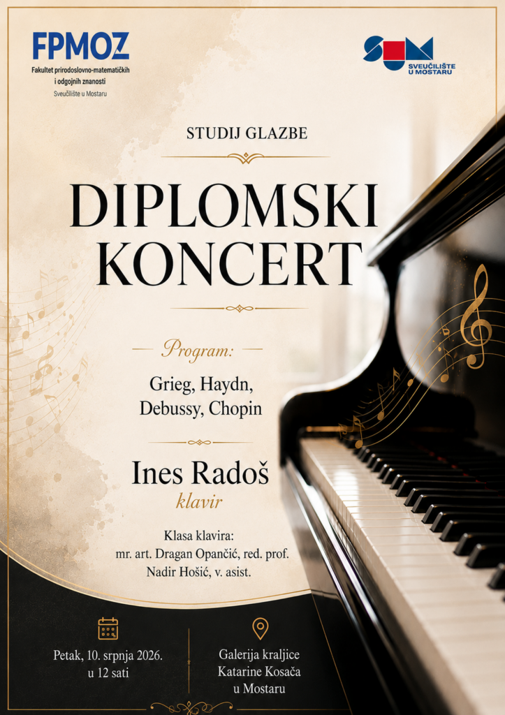 DIPLOMSKI KONCERT INES RADOŠ – KLAVIR